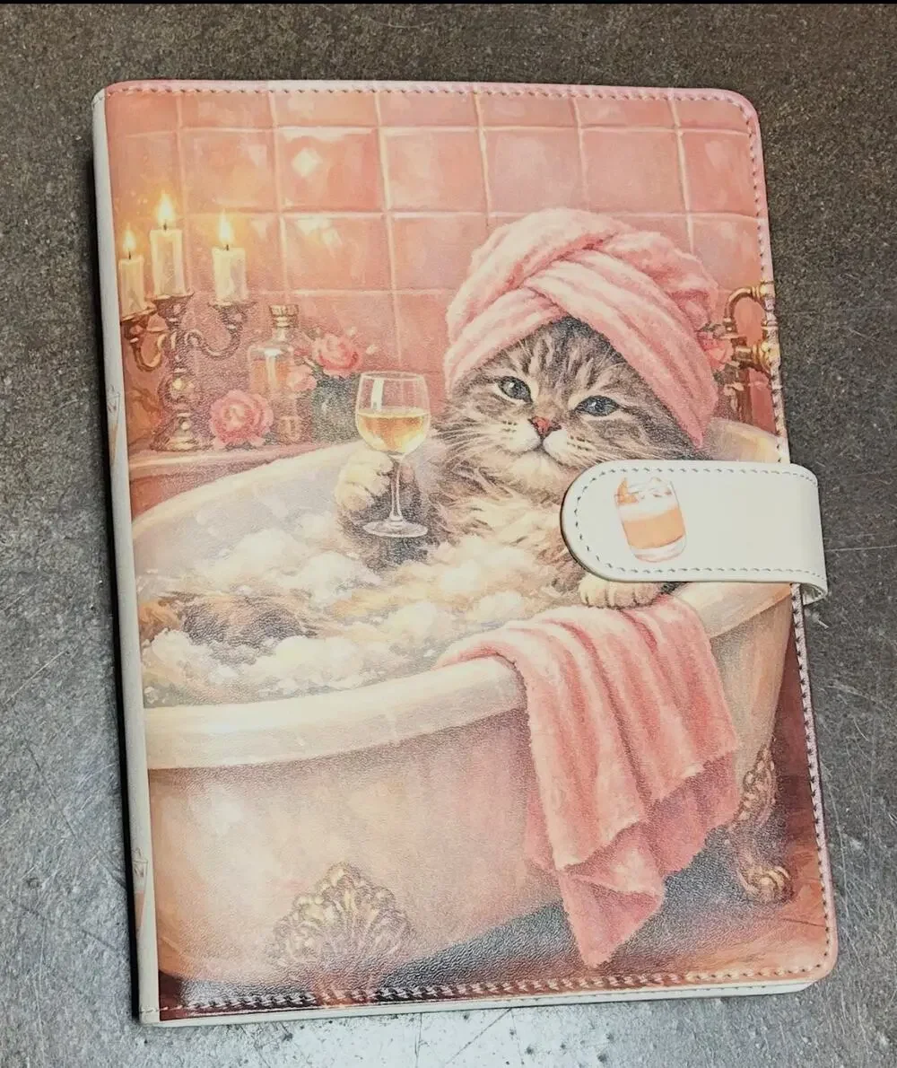 Cat Bath Cat Lover Cat Mom A5 Binder w/ paper